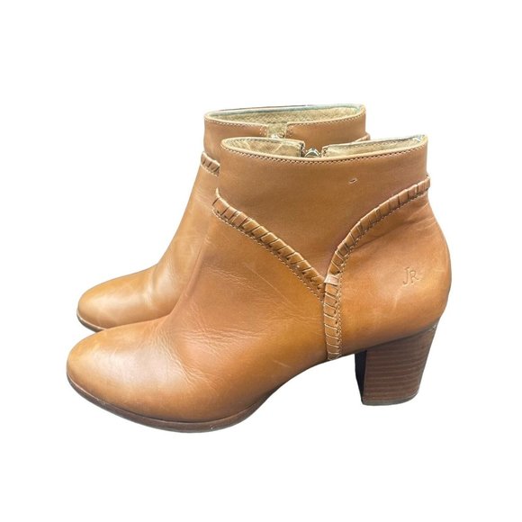 Jack Rogers Chandler Bootie Womens 7 M Oak Brown Black Heel Ankle Boot - Picture 3 of 8